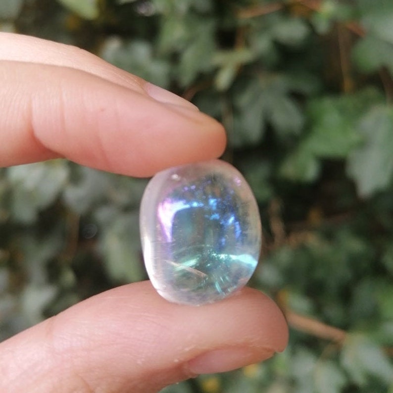 angel aura quartz tumbled stone