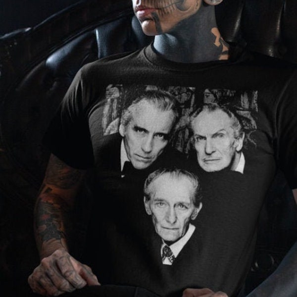 Christopher Lee Vincent Price and Peter Cushing Masters of Horror T-Shirt 66