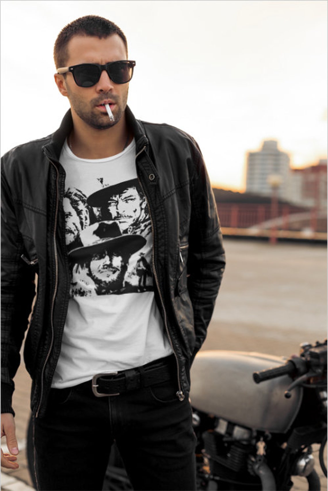 Urban Backwoods T-Shirt Uomo - The Good The Bad And The Ugly II, Bianco, Taglia S