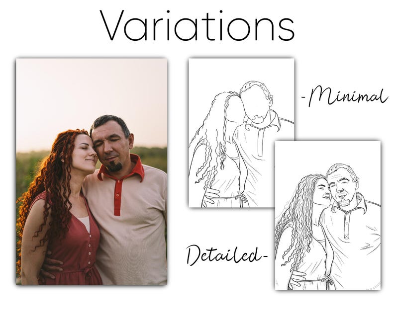 Family Portrait Drawing, Gift for Christmas, Portrait From Photo