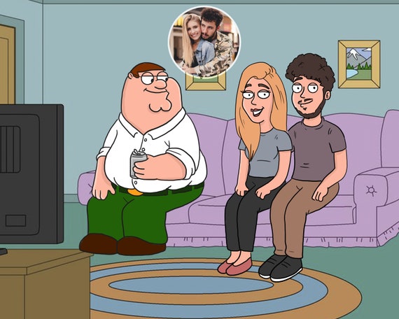 Family Guy Character Custom Cartoon Portrait Funny Cartoon - Etsy