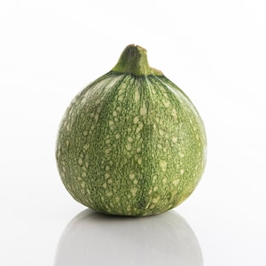 May include: A green and white round squash with a bumpy texture.