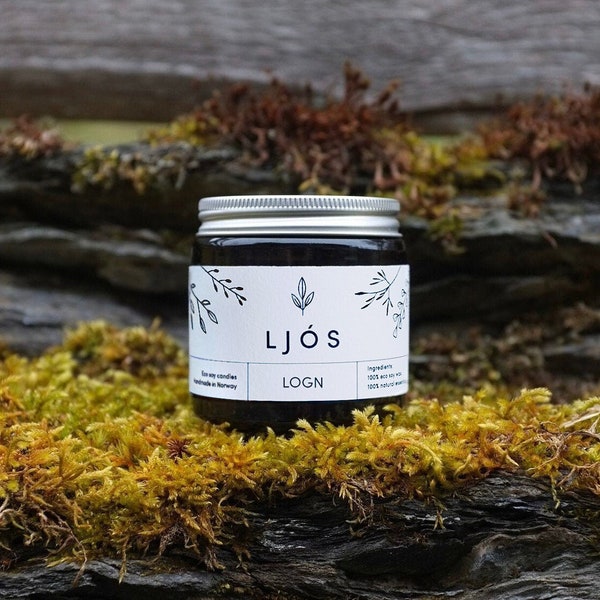 LOGN - natural and sustainable soy wax candle scented with essential oils - handmade with love in Oslo Høykvalitet Håndlaget Duftlys