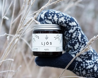 HJOL - 100g/160g natural and sustainable soy wax candle scented with essential oils - handmade Jule Høykvalitet Håndlaget Duftlys