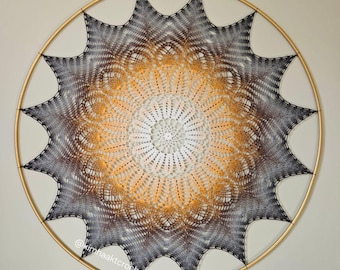 Patrón de mandala en crochet, mandala para colgar en la pared en crochet, patrón de crochet para regalo, decoración del hogar en crochet, patrón de crochet, gráfico de crochet