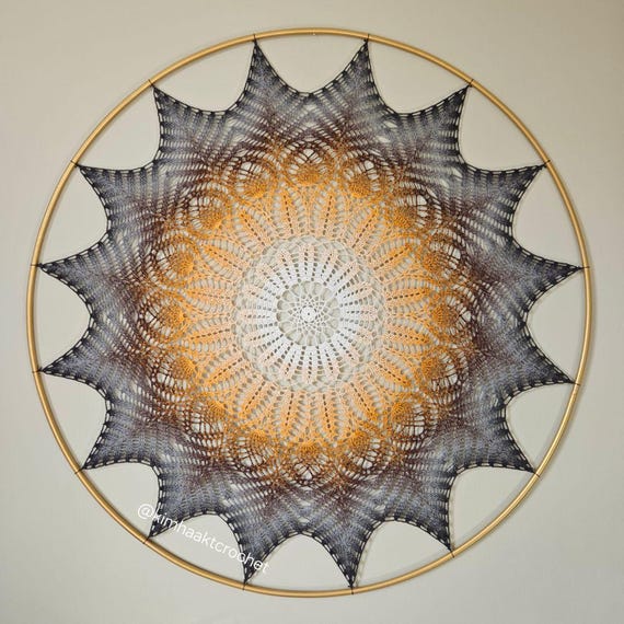 ENGLISH Mandala crochet pattern, crochet mandala wall hanging, crochet pattern gift, crochet home decor, crochet pattern, chart crochet