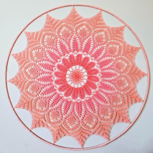 Patrón de ganchillo de mandala en inglés, tapiz de pared de mandala de ganchillo, regalo de patrón de ganchillo, decoración del hogar de ganchillo, patrón de ganchillo, gráfico de ganchillo imagen 3