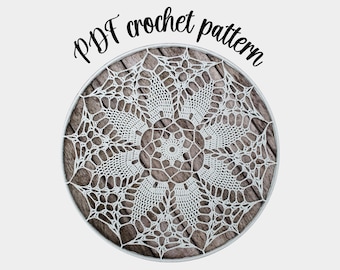 Mandala crochet pattern, crochet pattern wall hanging, doily crochet pattern, crochet pattern in English, beginner crochet, crochet wedding