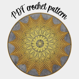 Mandala crochet pattern, crochet mandala wall hanging, crochet pattern gift, crochet home decor, English crochet pattern, chart crochet