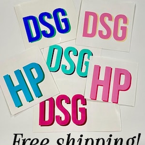 Custom two tone monogram vinyl sticker