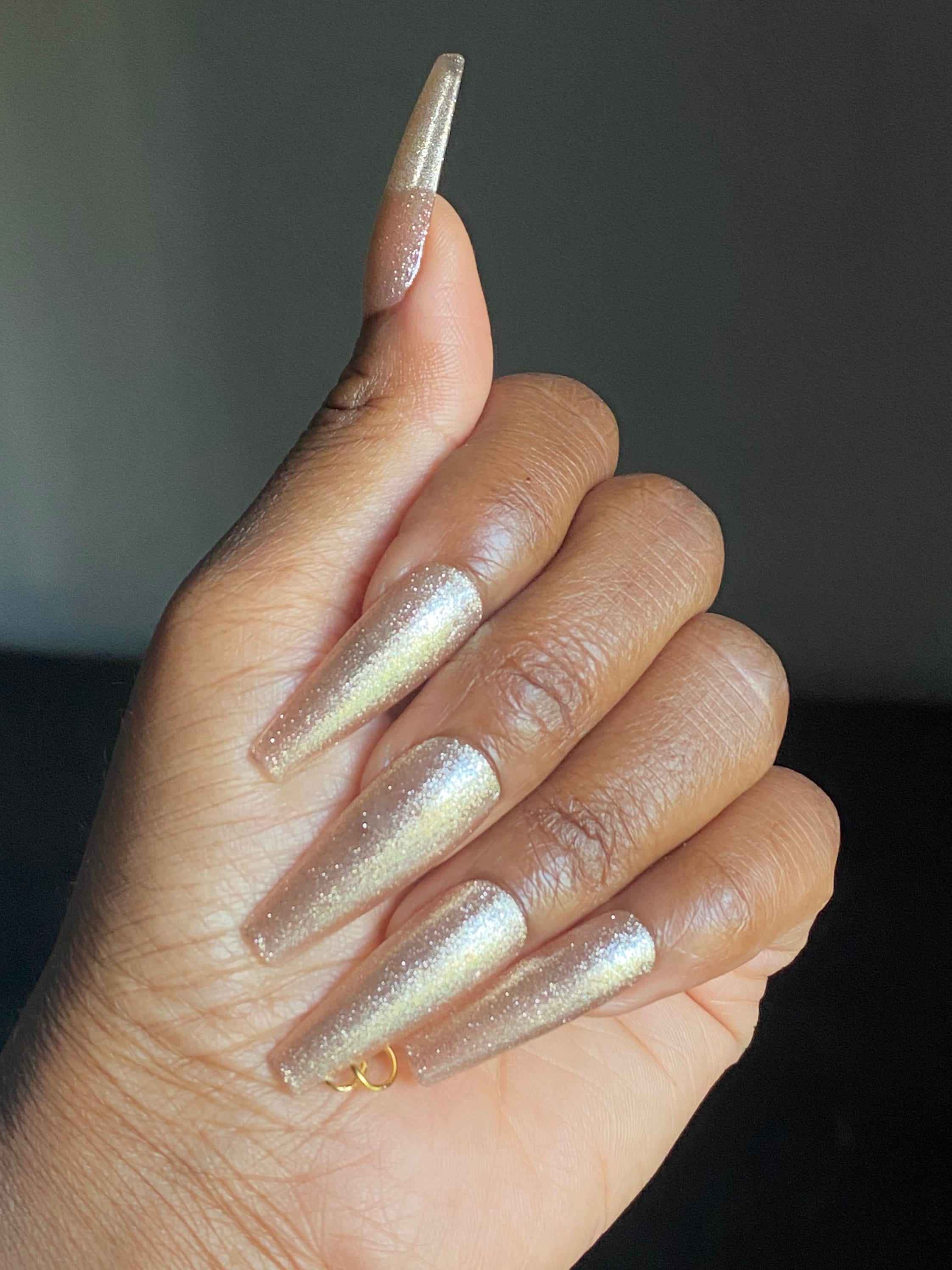 champagne gold nails