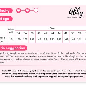 ABBY Button up Fitted Shirt With Bishop Sleeve Sewing Pattern 34 - 54 ...