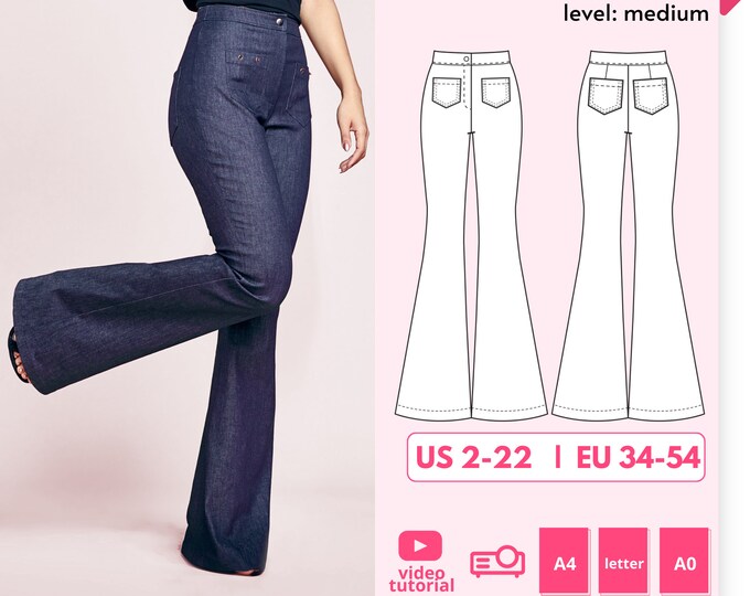 Jalie Low and Regular Rise Stretch Jeans Sewing Pattern 2908 in 27