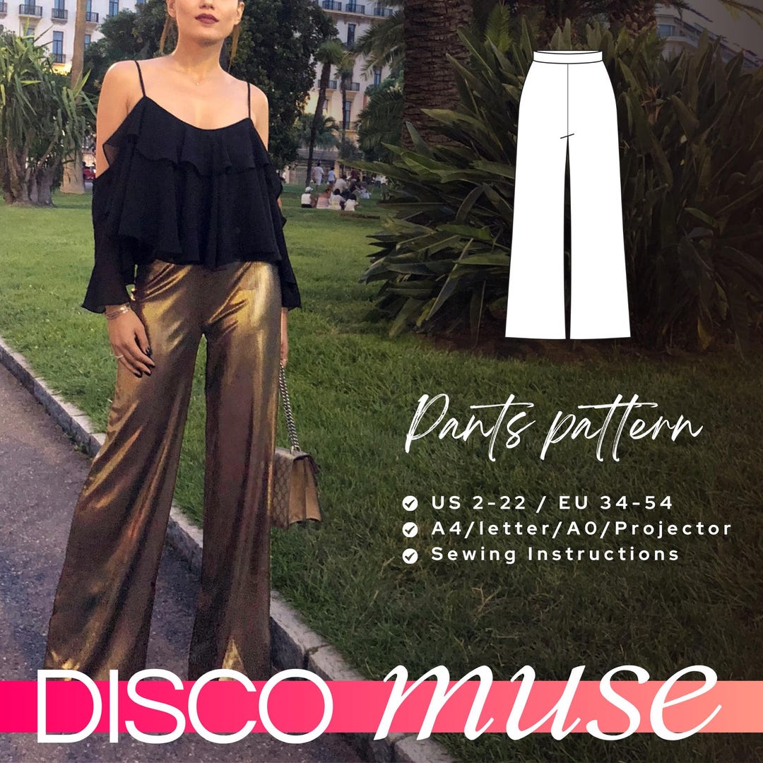 AMIRA Wide Leg Pants Sewing Pattern 34-54 EU, PDF A4 Letter and A0 for ...