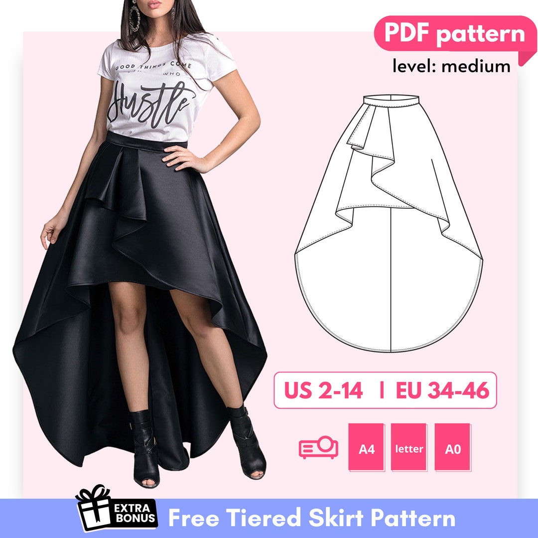 JDEFEG Skirt Patterns for Sewing Women Stand Alone All Shirt Hem Sweater  Skirt Stacked with Bottoming Printed Skirt Dark Skirt Suit White S