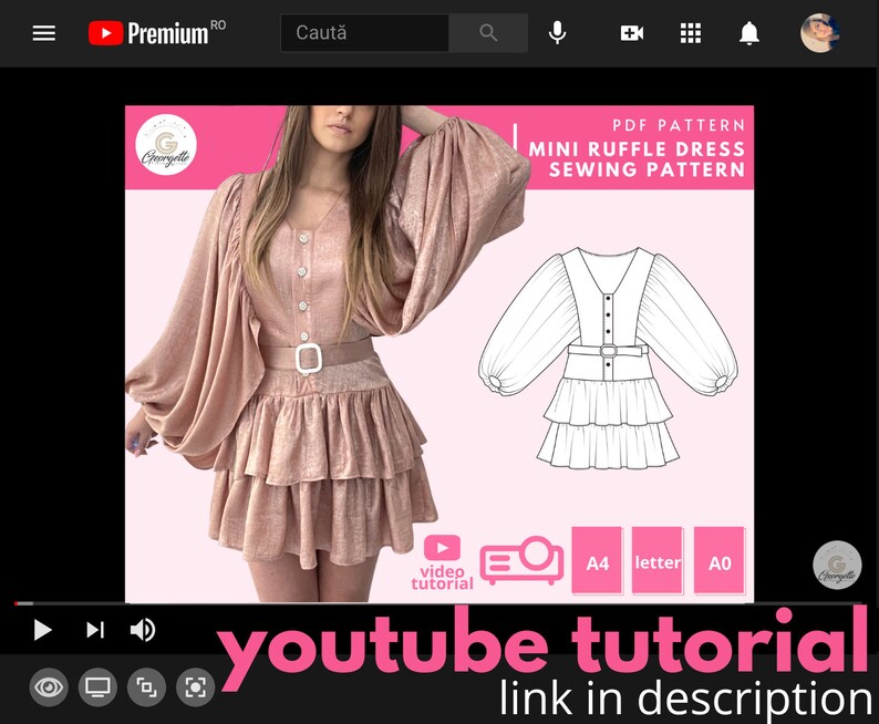 MARIA Plunged Draped Mini Dress Pattern Pdf Download - Etsy
