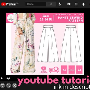 AMALIA Wide Leg Pants Sewing Pattern 32 54 EU PDF A4 - Etsy