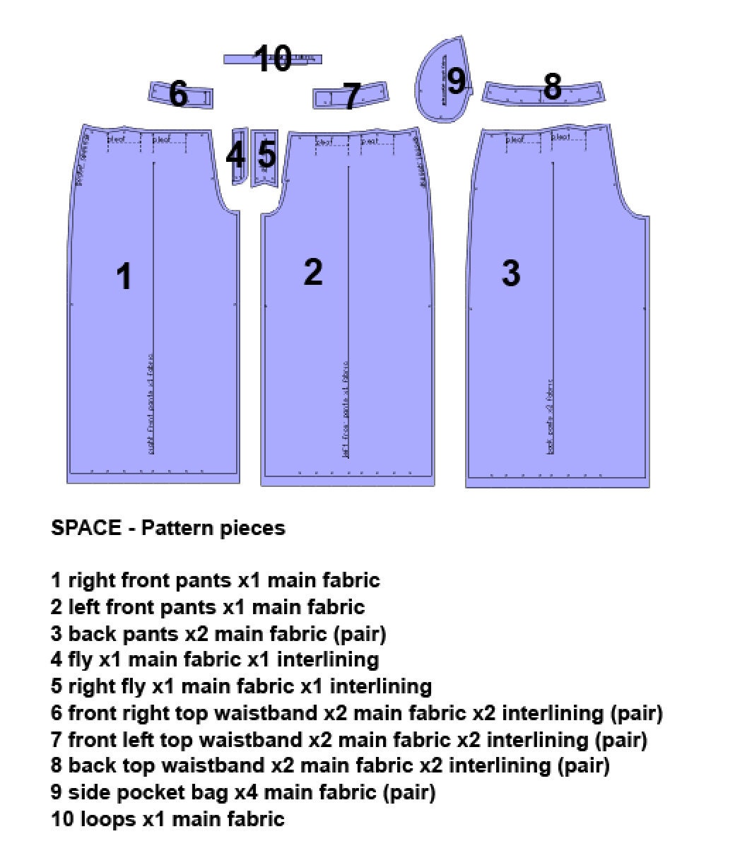 SPACE High Waisted Palazzo Pants Sewing Pattern 34 36 38 40 | Etsy