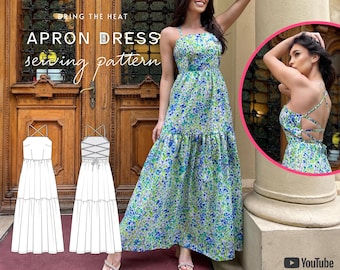 Aimee DIY Summer Dress Sewing Pattern: Square Neck, Tiered Maxi (PDF Pattern)