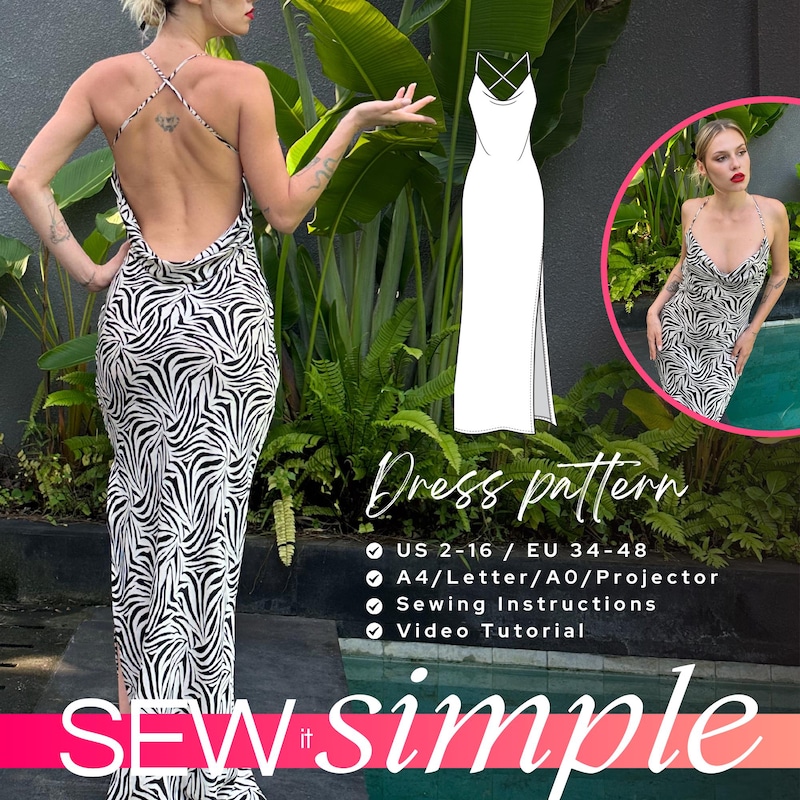 Silk Low Back Long Dress - Etsy