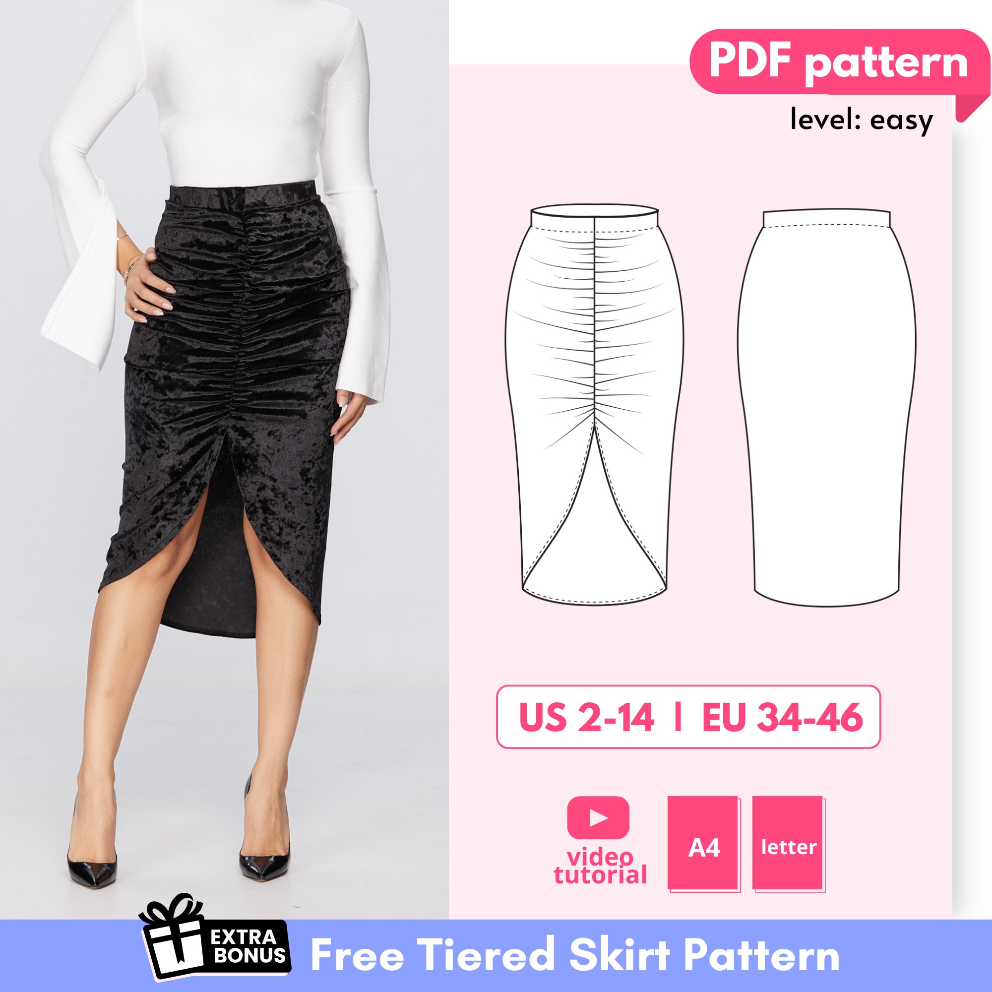 How to make Pencil Skirt High Waist Skirt Cutting and Stitching