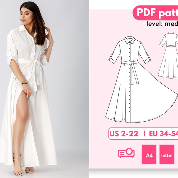 Shirt Dress Pattern Etsy Australia