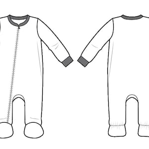 MATEI Footie One Piece Jumpsuit Pattern, Baby Onesie Pdf Pattern ...