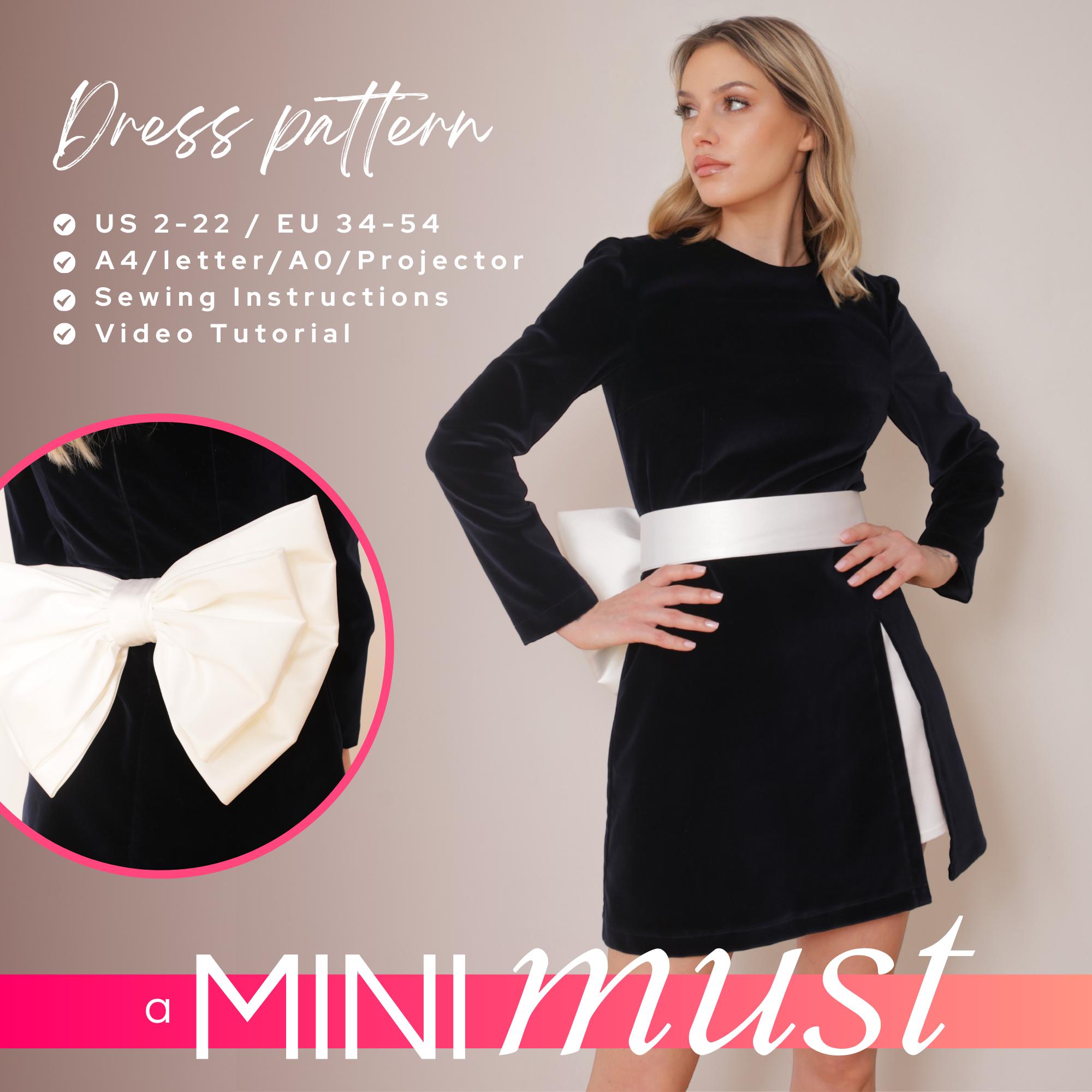 Annia DIY Birthday Dress Pattern With Detachable Bow Belt A line Digital PDF Sewing Pattern Back Bowknot Reception Frock Video Tutorial Etsy