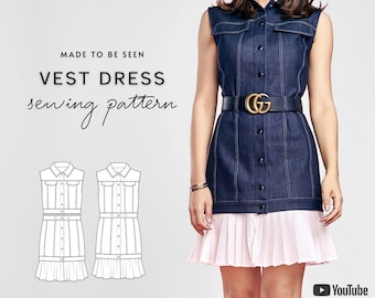 Emma Dress, Vest & Skirt Sewing Pattern: Detachable Ruffle (PDF Pattern)