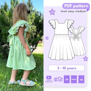 DAISY Girls Pinafore Dress Sewing Pattern Toddler Linen Dress - Etsy