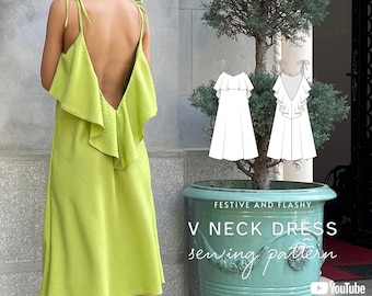 Gia Slip Dress Sewing Pattern: Frilly Summer Dress (Digital PDF)