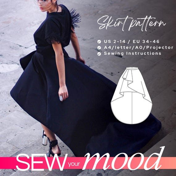 AGNES High-low Skirt Sewing Pattern 34, 36, 38, 40, 42, 44 AGNES High-low Skirt Sewing Pattern 34, 36, 38, 40, 42, 44