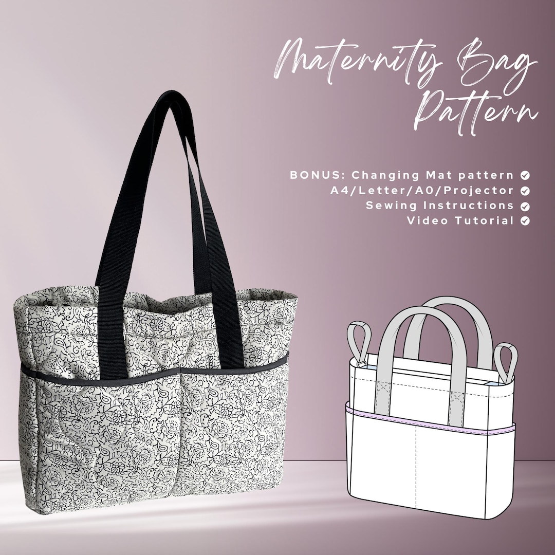 Modello di cucito per borsa maternità Sunny – Modello PDF per