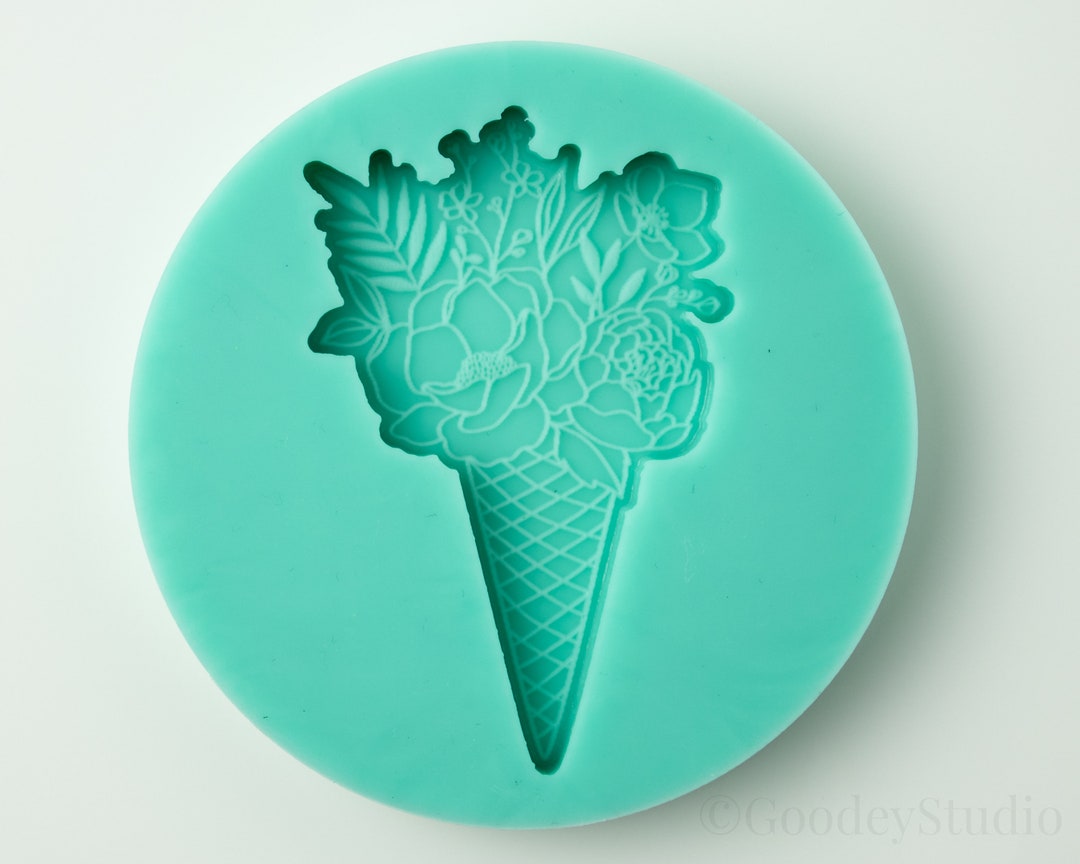 Floral Ice Cream Cone Mold Silicone Mold for Resin 6mm Etsy