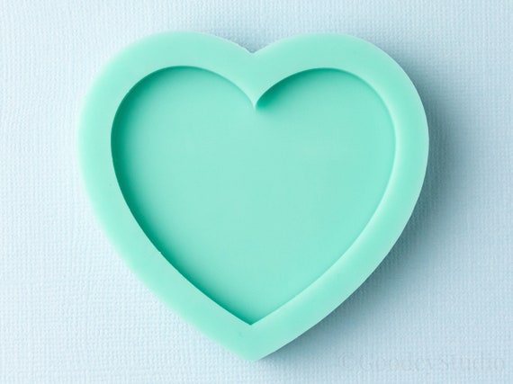 2 Pack Heart Shape Resin Molds Silicone Epoxy Mold for, Size: 20, Blue