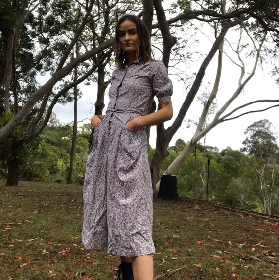 Laura Ashley 1980s vintage floral prairie dress
