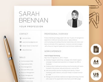Plantilla de CV de Google Docs con foto, Plantilla de CV con foto, Plantilla de CV de Google Docs, Plantilla de CV profesional, CV con imagen