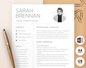 Word Resume Template CV Resume with Photo, Resume Template with Photo, CV Template with Photo, Word Resume Template, CV with Picture