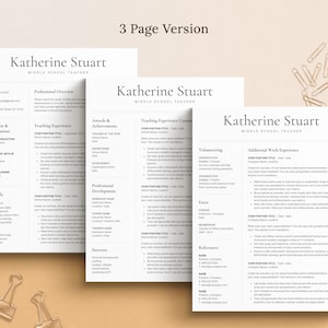 one page resume, two page resume, and three page resume template