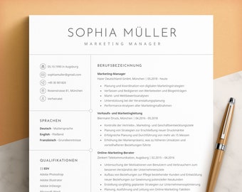 Lebenslauf Vorlage, Bewerbungsvorlagen Deutsch, Lebenslauf für Word, Mac Pages, Google Docs, Deckblatt, Anlagen, Ausbildung, Tabellarischer