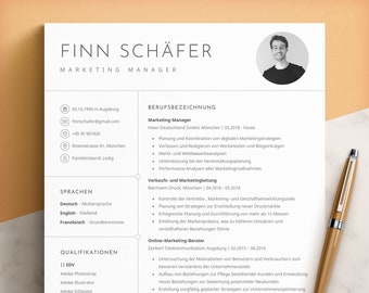 Lebenslauf Vorlage, Bewerbungsvorlagen Deutsch, Deckblatt, Word, Pages, Google Docs, Bewerbung Modern, Ausbildung, Tabellarischer Lebenslauf