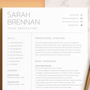 Resume Template Word & Pages, Google Docs Resume, CV Template, Modern Resume Template for Pages, Modern Executive Resume Template 2022