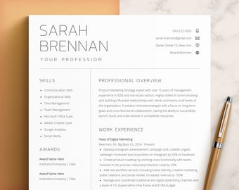 Resume Template Word & Pages, Google Docs Resume, CV Template, Modern Resume Template for Pages, Modern Executive Resume Template 2022