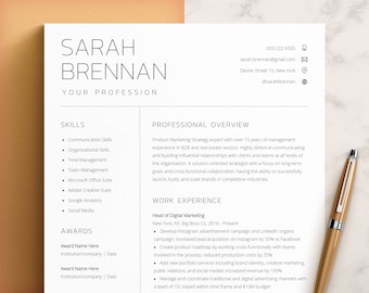 Resume Template Word & Pages, Google Docs Resume, CV Template, Modern Resume Template for Pages, Modern Executive Resume Template 2022