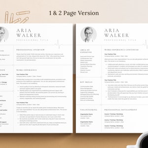 May include: A black and white resume template with a professional design. The resume is for a medical professional and includes sections for education, work experience, licenses, key skills, volunteering, and professional development. The resume is formatted for a one or two-page layout.
