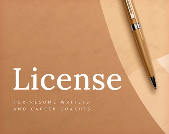 License Certificate for Resume Writers and Career Coaches | Extended Use License, Custom Resume for Unlimited Number of Clients