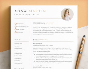 Resume Template Word, Pages, Google Docs, Professional Resume Template, CV Template Professional, Modern Resume Template, Executive Resume