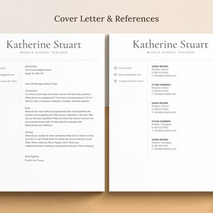 matching cover letter and references page