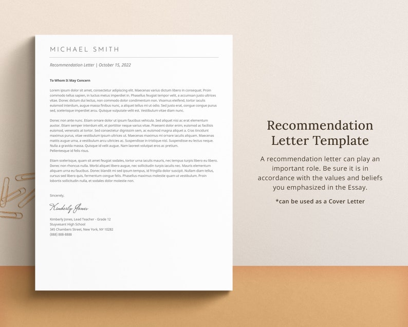 The recommendation letter can also be used as a cover letter if you're applying for a student job