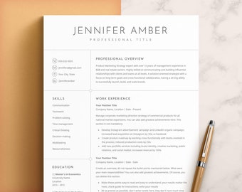 Resume Template Word, Google Docs, Apple Pages Resume, Professional Resume, CV Template, Modern Resume, Minimalist Resume, CV Resume